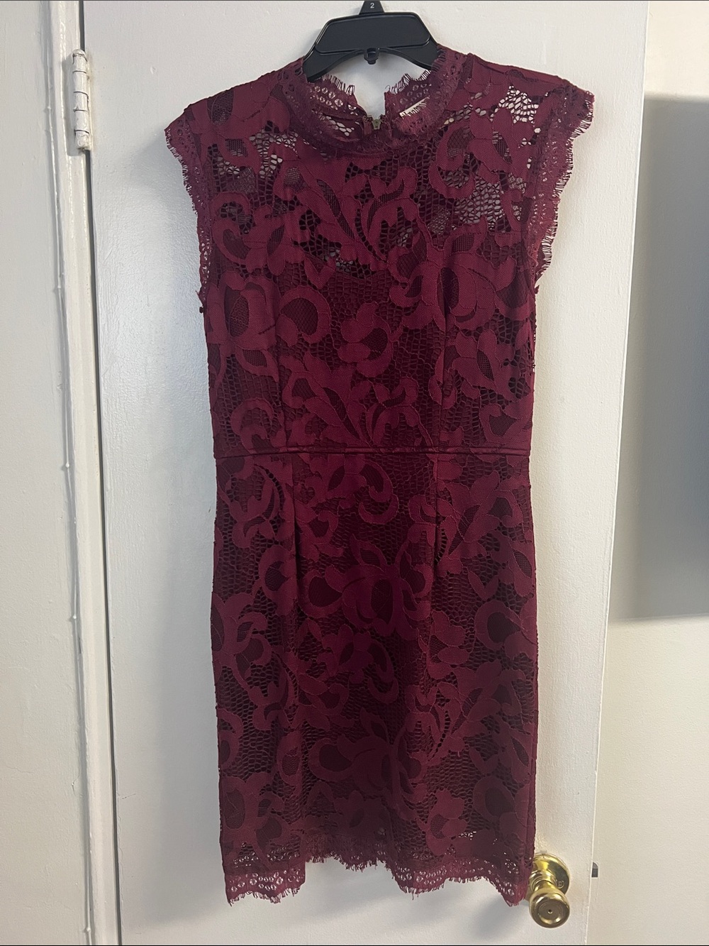 Sans Souci Burgundy Lace Midi Dress